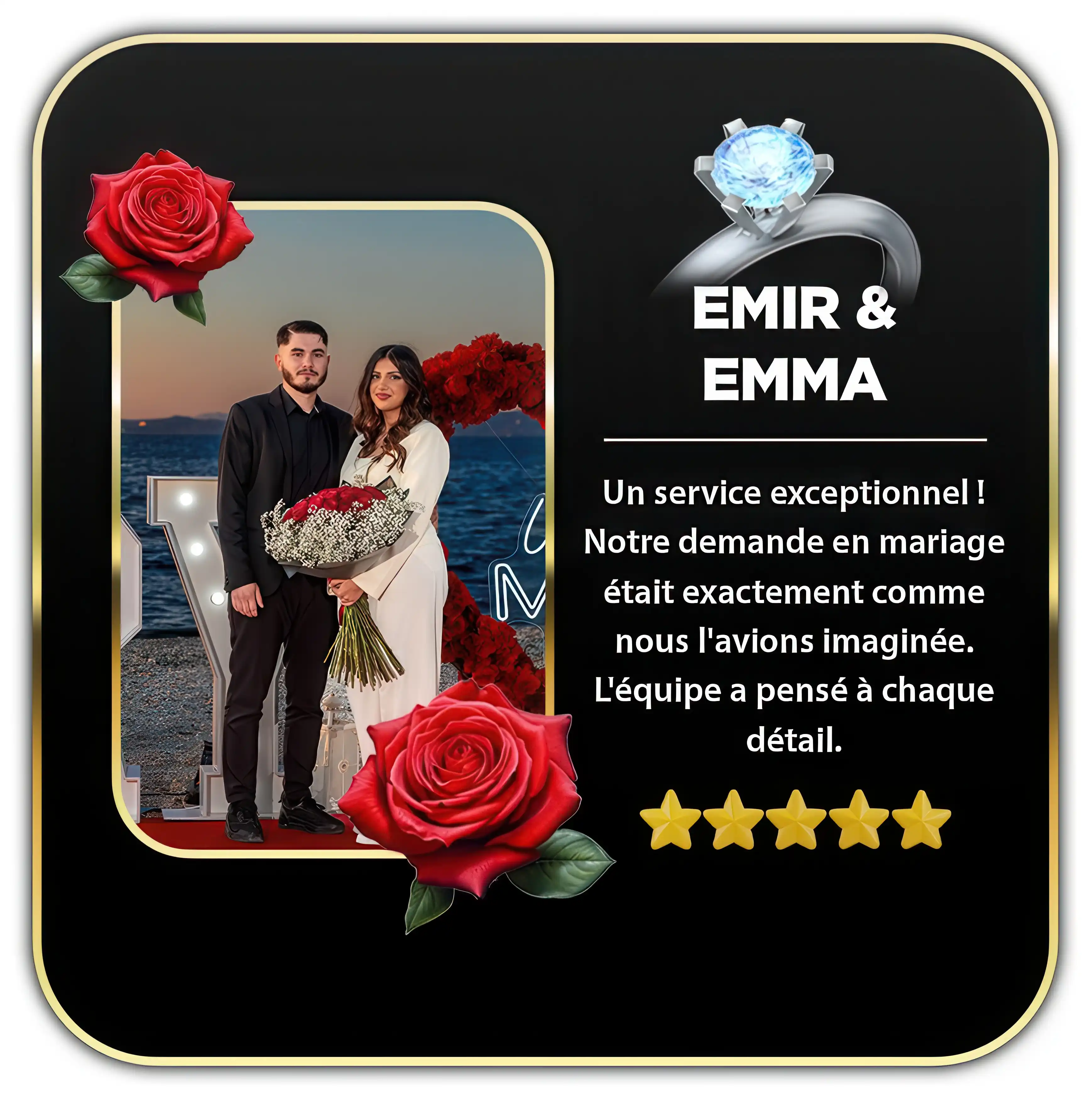 Avis d'Emir et Emma après leur demande en mariage