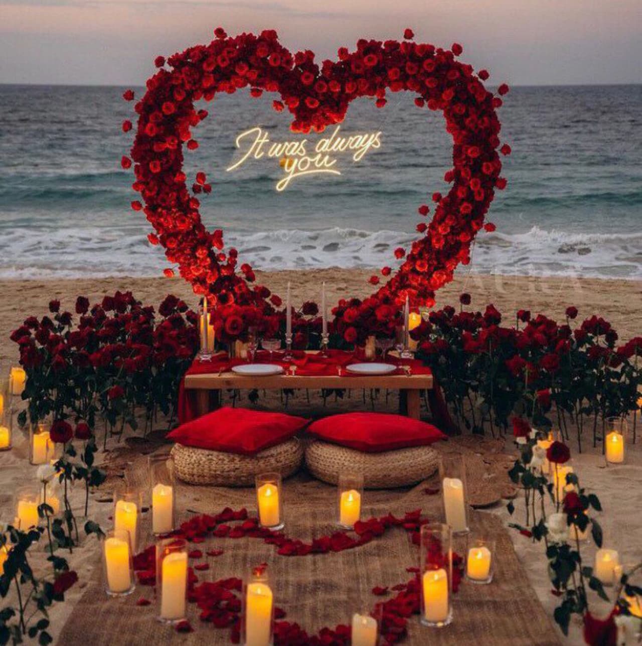 Pack PicNic Coeur — décor pour une demande en mariage