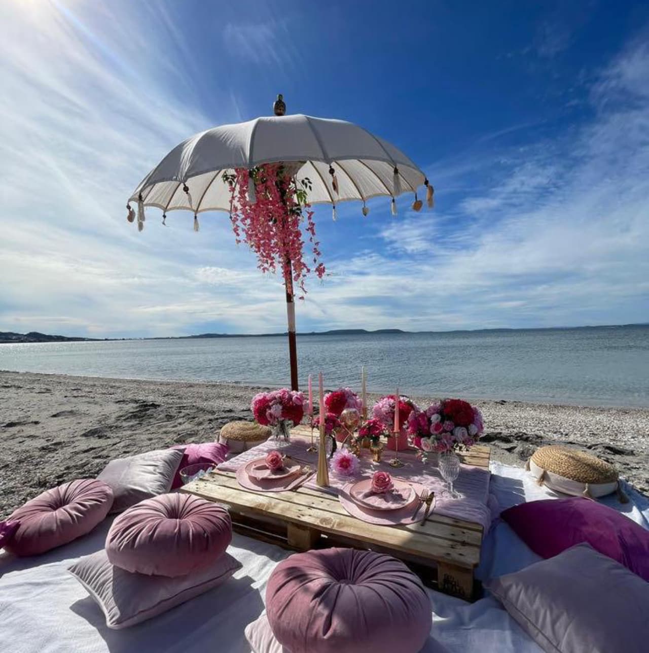 Pack PicNic Rose — décor pour une demande en mariage
